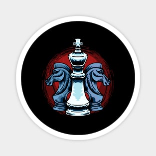 Chess Pieces King And Knight Chess Players Magnet